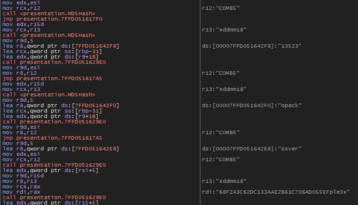 IDA Pro disassembly of DLL